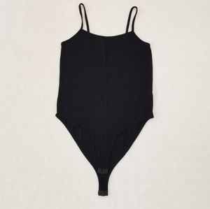 Medium Black Ribbed Cami Bodysuit